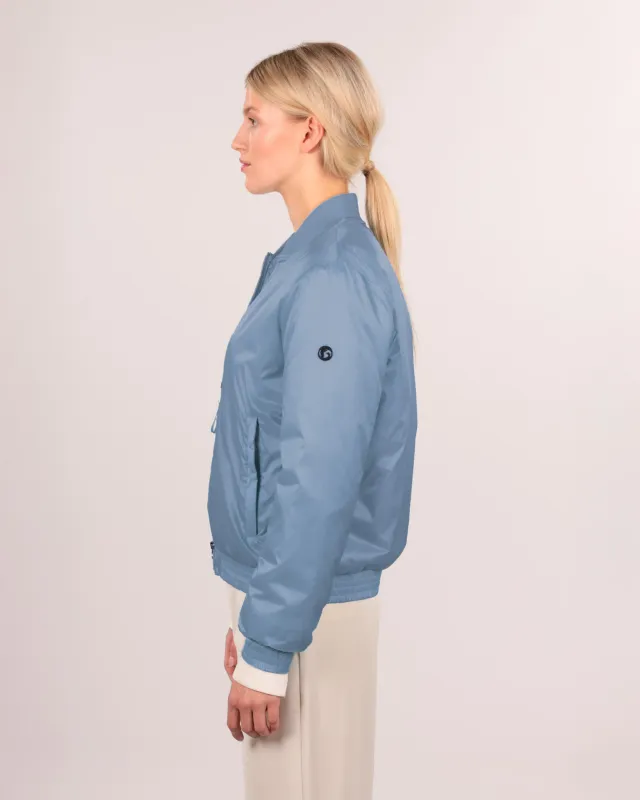 Bomberjacke Satin light - Blaue Bomberjacke für Damen